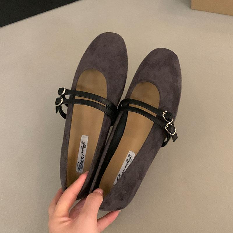 

Мода Мода Ремешок с пряжкой Женские балетки Мэри Джейн Новые 2025 Женские Туфли на плоской подошве Дышащая сетка Женские балетки 35 серый