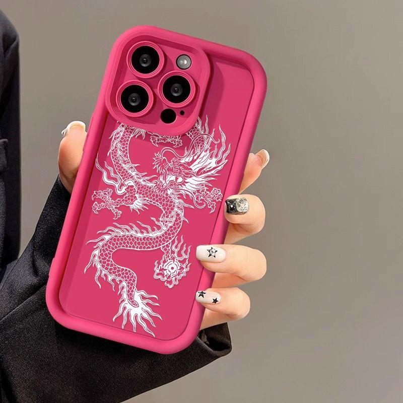 White Line Dragon for iPhone17PorMax Mobile Phone Case 17 Apple 16 Matte 14/15 Factory Foreign Trade