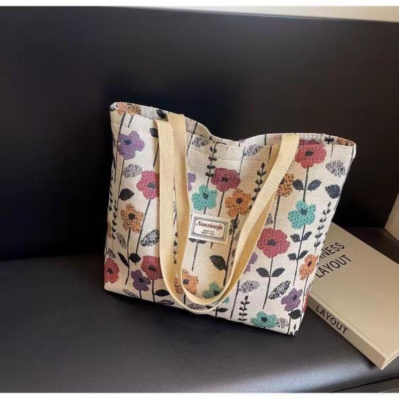 Women's Large Canvas Handbag: Commute Tote Shoulder Bag