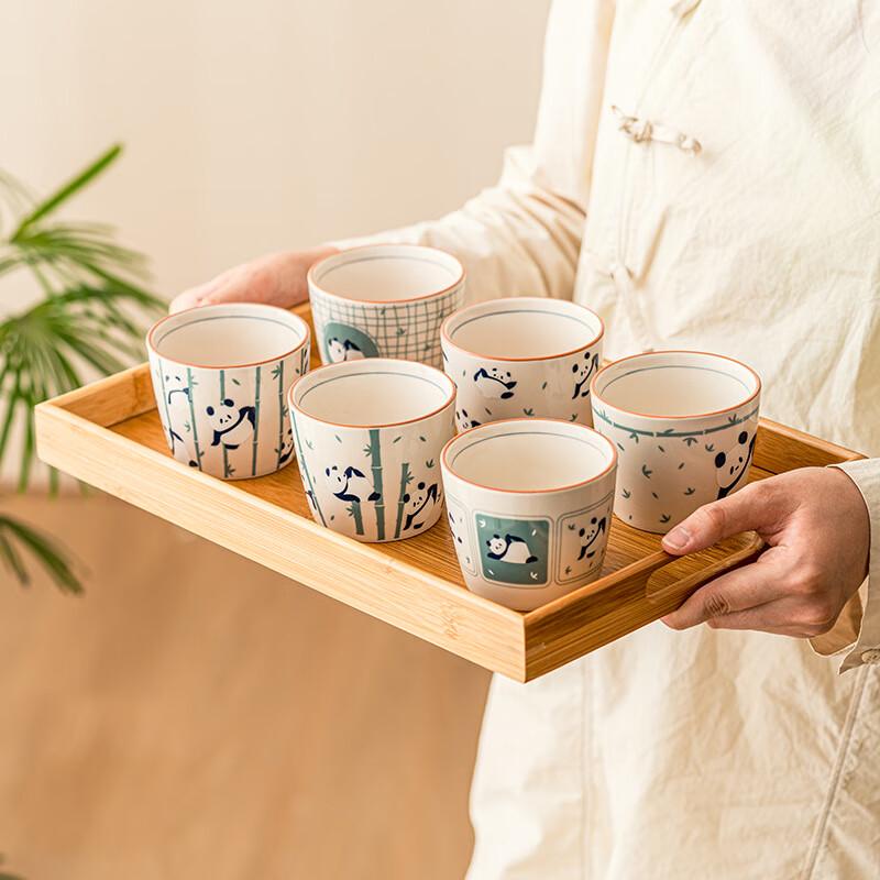 

Hand-Painted Panda Ceramic Tea & Coffee Cups (6-Pack)