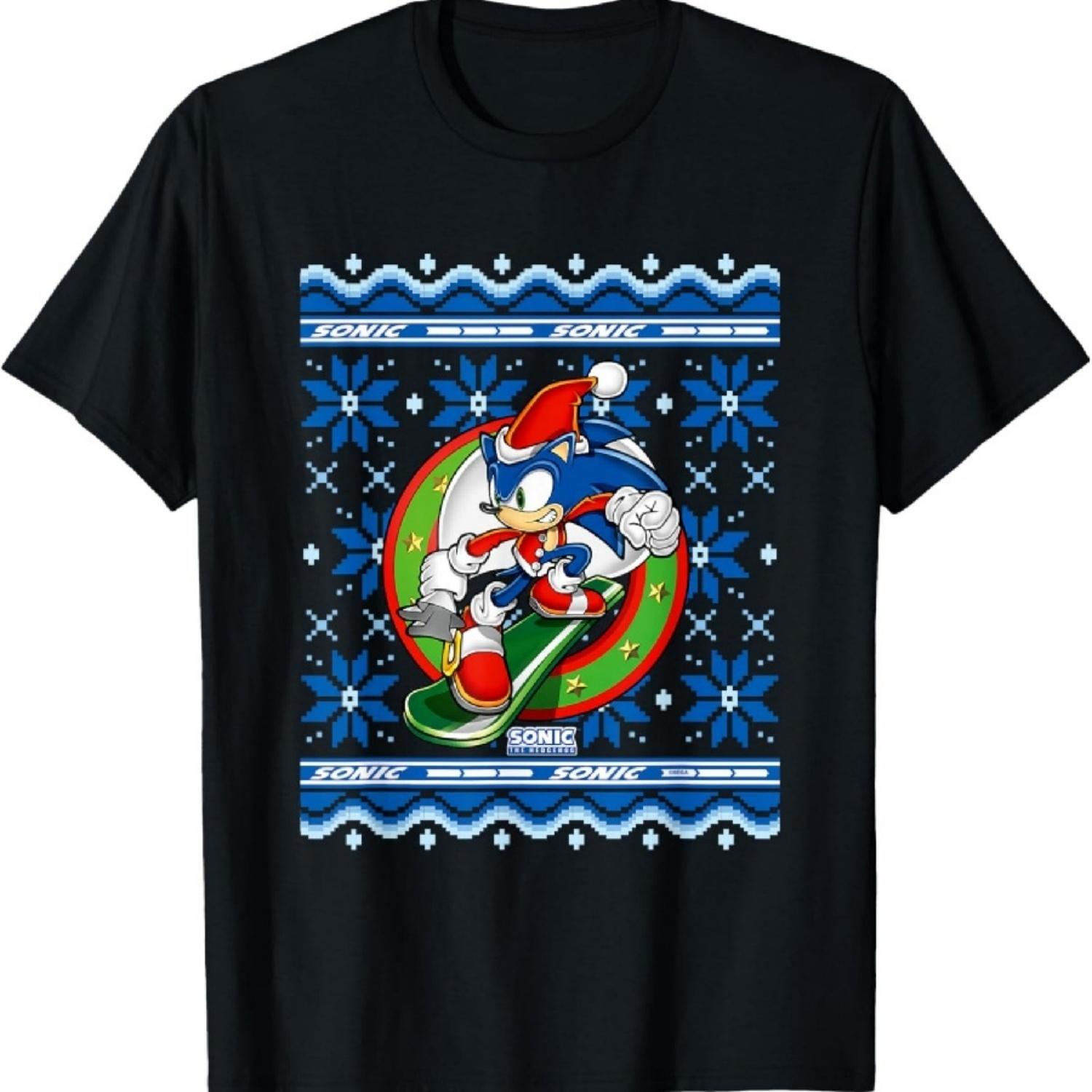Sonic The Hedgehog Christmas Shredding Sonic Ugly Sweater T-Shirt XXXXXL разноцветный