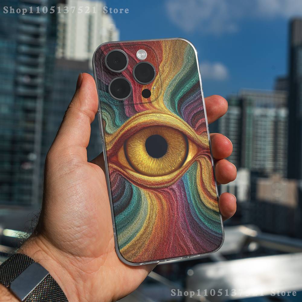 Occult Illuminati Eye Phone Case For iPhone 17,16,15,14,13,12,11 Pro,Max,Plus,X,XS,XR,SE4,E Mini Transparent Soft Cover