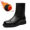 Fashion Autumn and winter men's long boots Black Versatile British style Daily business and office Outdoor Fashion Party warm shoes New