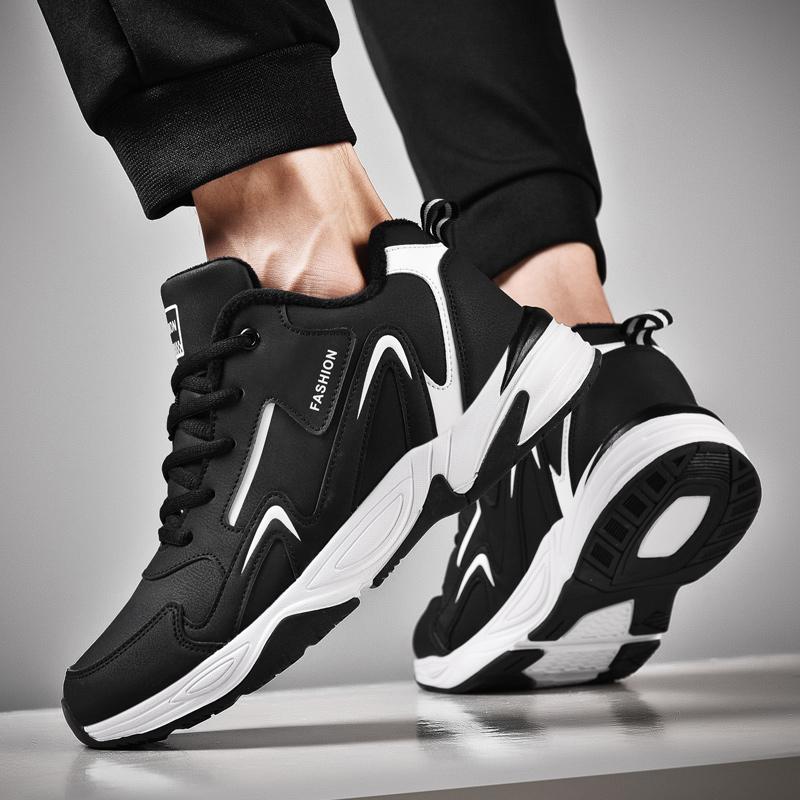 Winter velvet cotton shoes leather travel shoes large size shoes sports warm running shoes