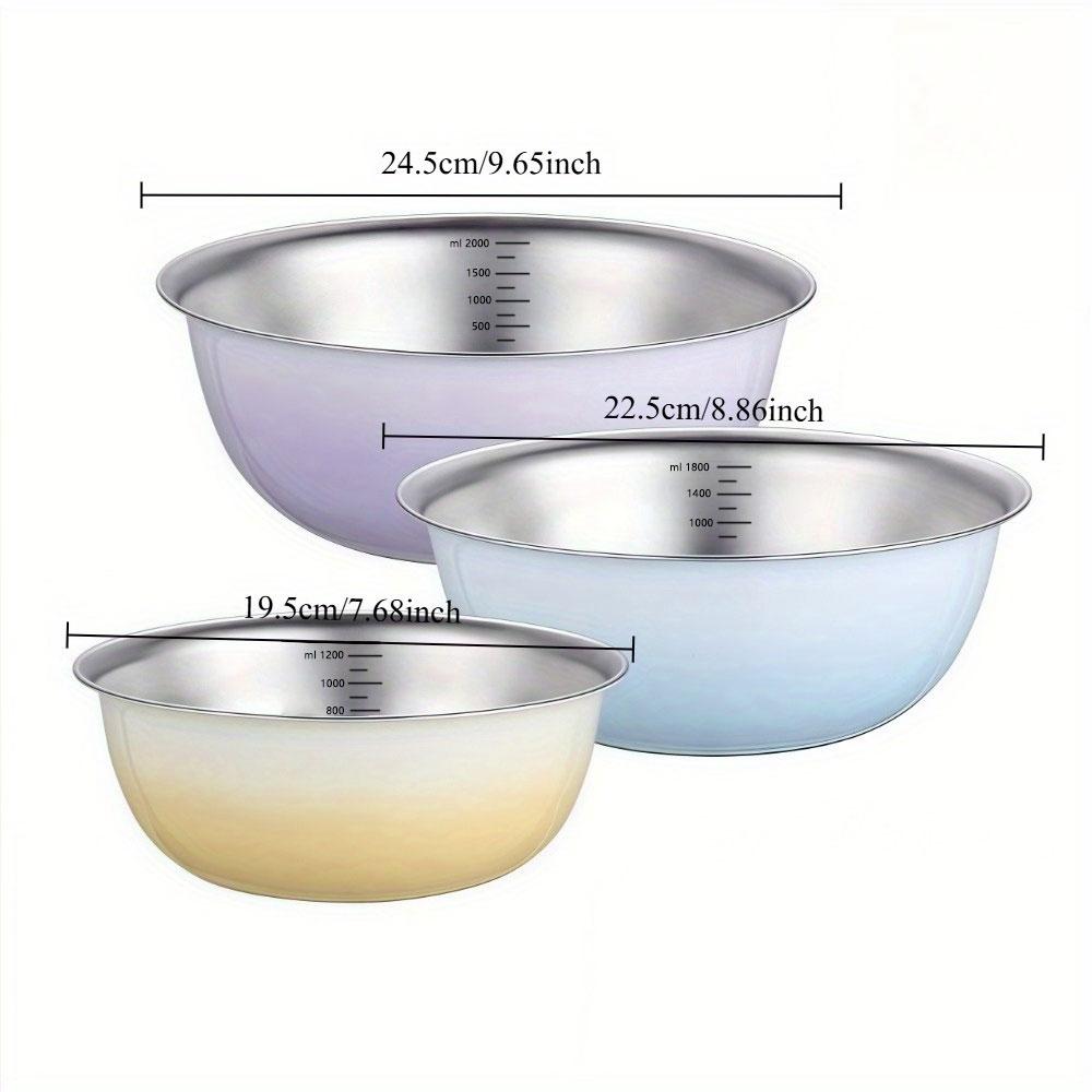 Tigelas de salada de aço inoxidável de grande capacidade, tigela de cozinha de macarrão japonês de metal com frutas, ramen, utensílios de cozinha e balança