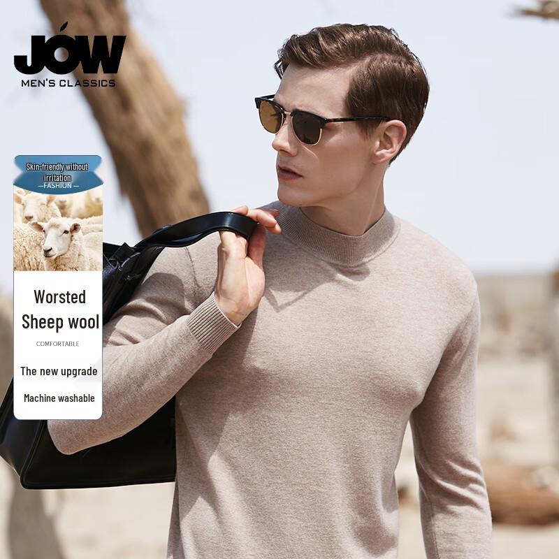 

Qiaowo Men s Sheep Wool Blend Mock Neck Sweater 3XL