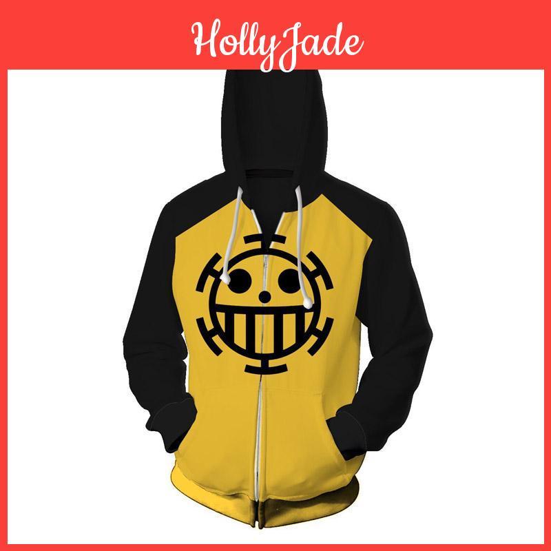Piece One Anime 3d Hoodie Sweatshirts Trafalgar Law Cosplay Pirates Of Heart Thin Pullover Hoodies Tops Outerwear Coat Outfit