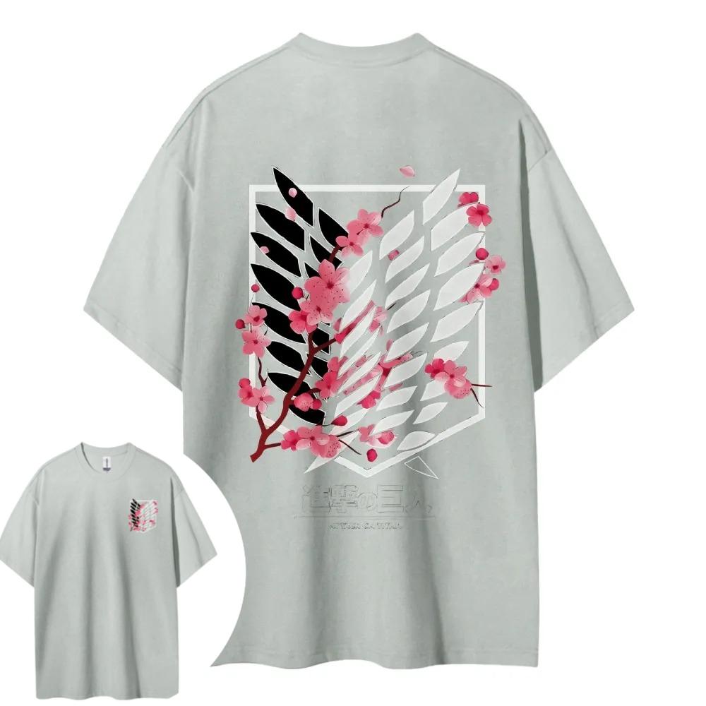 AOT Wings of Freedom Short Sleeve Mens and Womens Same Comfortable Short Sleeve Couple Clothing Casual Short Sleeve Popular