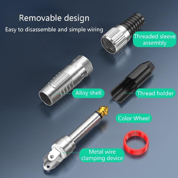 Professional Male Connector 6.35mm Gold Contacts Metal Housing Secure Threaded For Broadcasters Live Sound