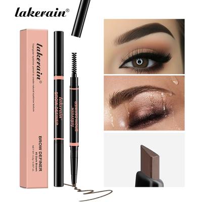 2 In 1 Eyebrow Pencil Waterproof and Long-Lasting Natural Color Eyebrow Shape Precise Outline Triangular-Shaped Pen Tip Brow Pen