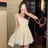 Square Collar Sweet Summer Suspender Dress Women's New Small High-end Temperament Waist First Love Skirt