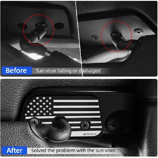 Sun Visor Repair Kit, Aluminum Alloy Sun Visor Clips For Jeep Wrangler JK 2018, JL 2018-, - Gladiator, Upgrade Visor Repair Kit, Car Visor
