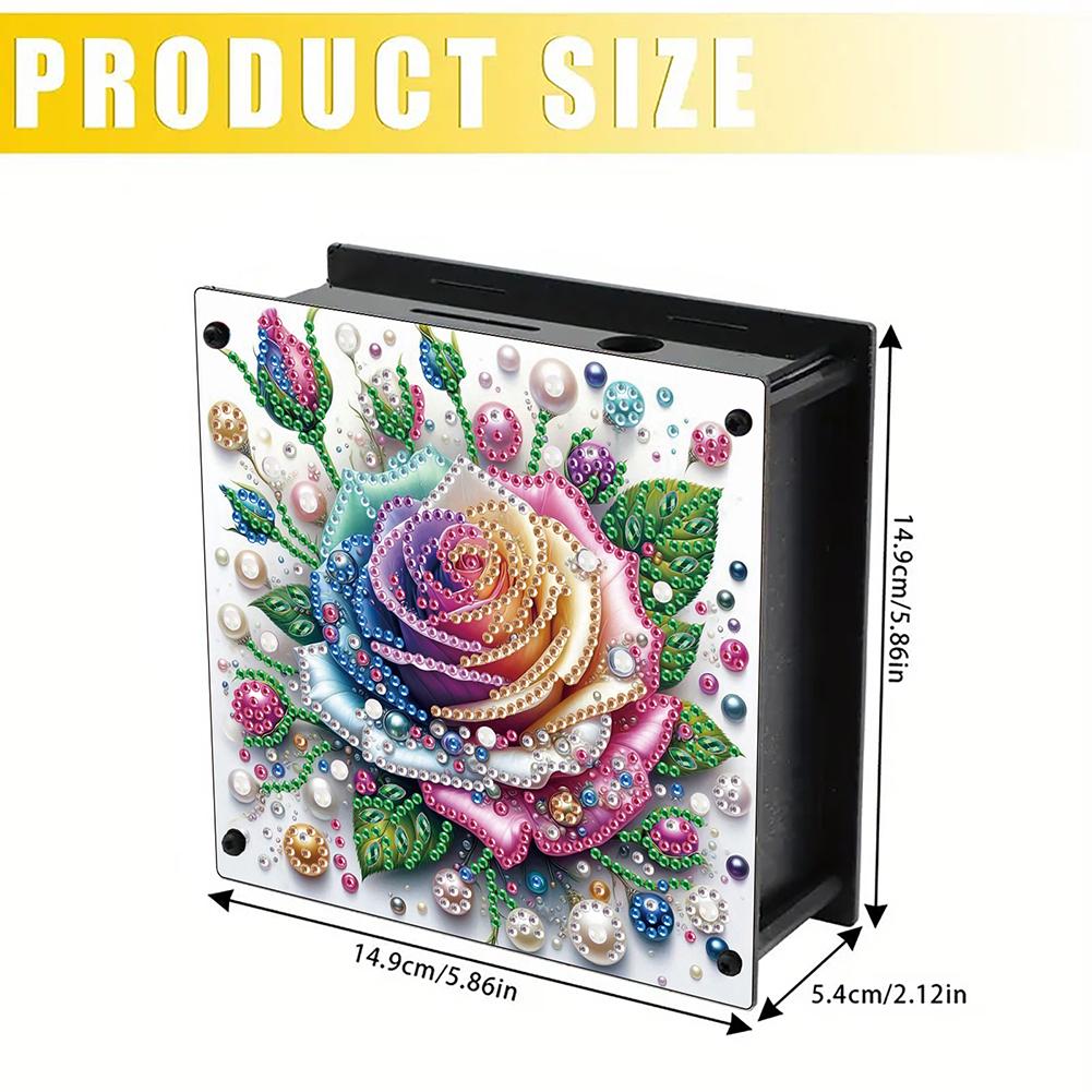 Rose DIY Money Storage Box Diamond Painting Art Piggy Bank for Beginners