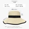 Straw hat women's new bow big eaves fisherman sunscreen hat summer outdoor beach vacation sun hat