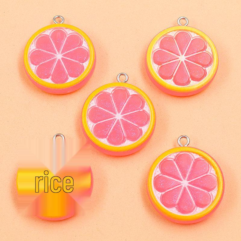 Mixed Style Resin Fruit Pendant Keychain - Kiwi, Watermelon, Lemon