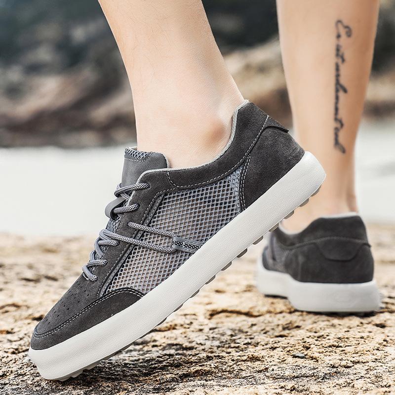 Summer high-end quality design breathable mesh board shoes men's hollow single mesh comfortable trendy shoes casual versatile factory hair