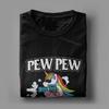 Funny Pew Pew Madafakas Men's Tops T Shirts Unicorn Humor Tee Shirt Harajuku Round Collar T-Shirts Cotton Clothes