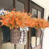 8pcs Artificial Fall Flowers for Outdoor, Artificial Plants Flowers Fall Artificial Plants Fall Halloween Christmas Porch Decor