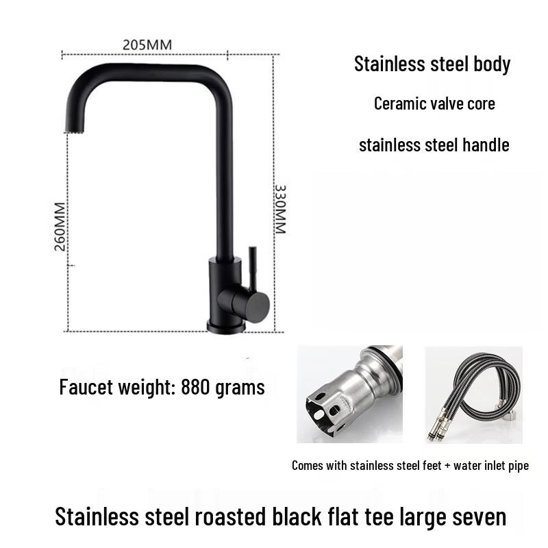 TLXT Wall-Mounted Hot & Cold Kitchen Sink Faucet