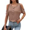 Spring Summer New Women's Solid Off Shoulder Short Sleeve T-shirt, Fashion Casual European American Style Women's Tops for Foreign Trade