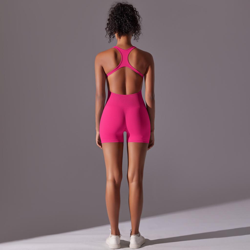 Solid Color One-piece Aerial Beauty Yoga Suit Seamless Breathable One-piece Yoga Suit