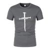Men'S Summer New Retro Cross -Standing Short -Sleeved T -Shirt Casual Fitness Running Sportswear Network Eye Fast Dry Street Top