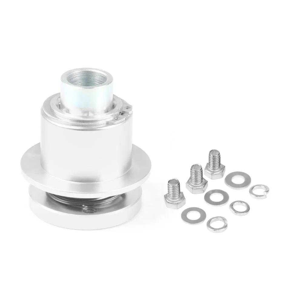 3 hole 360 Degree Universal Car Steering Wheel Quick Release Disconnect Hub Adapter Aluminum Auto Quick Release Hub Boss Kit серебряный