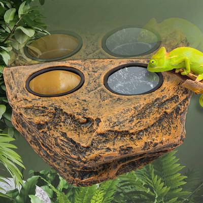 Magnetic Reptile Feeder Ledge Reptile Food Water Dish With 4 Bowl Gecko Lizards Tree Frogs Chameleons Tank Feeder Ledge