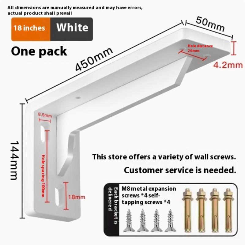 1/2Pcs Black/White/Silver Stainless Steel Corner Code Triangle Bracket Load-Bearing Bracket Wall Fixed Corner Storage Rack