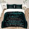 3pcs Grandson Love Quotes Duvet Cover Set - Machine Washable, Includes 1 Cover and 2 Pillowcases, No Core Included Yy251013146