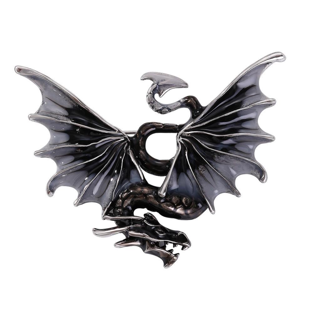 Retro Drip Oil Cartoon Dragon Brooch - Men's Suit Pin Accessory