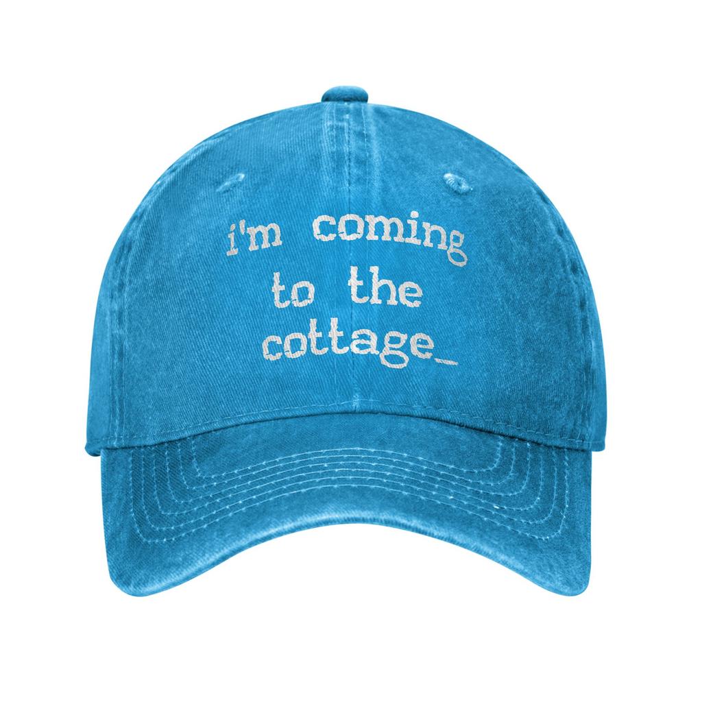 Unisex Im Coming To the Cottage Heated Rivalry Print Hat Casual Distressed Washed Baseball Cap Adjustable