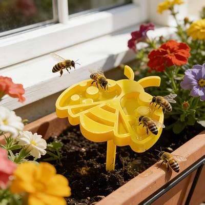 1PCS Cute Bee-Shaped Garden Stakes Creative Outdoor Water Dispensers for Bees and Insects, for Patio Potted Plant Decorations