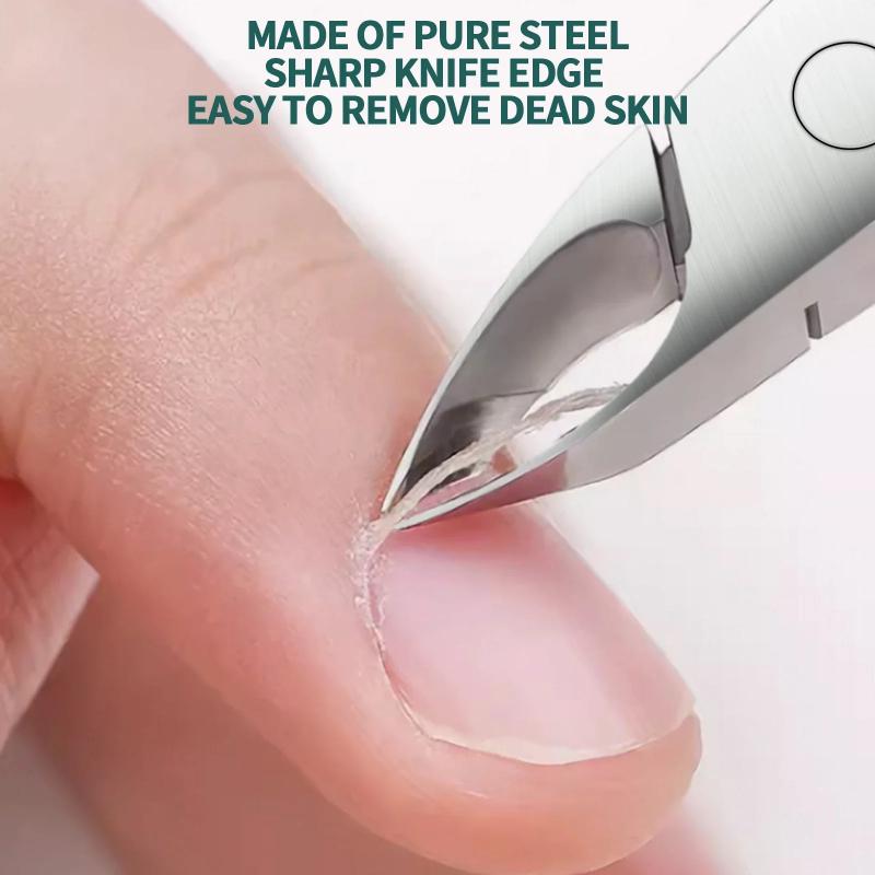 3Pcs/set Professional Nail Cuticle Trimmer and Pusher - Ergonomic Stainless Steel Dead Skin Scissor Nipper Tool for Home Use