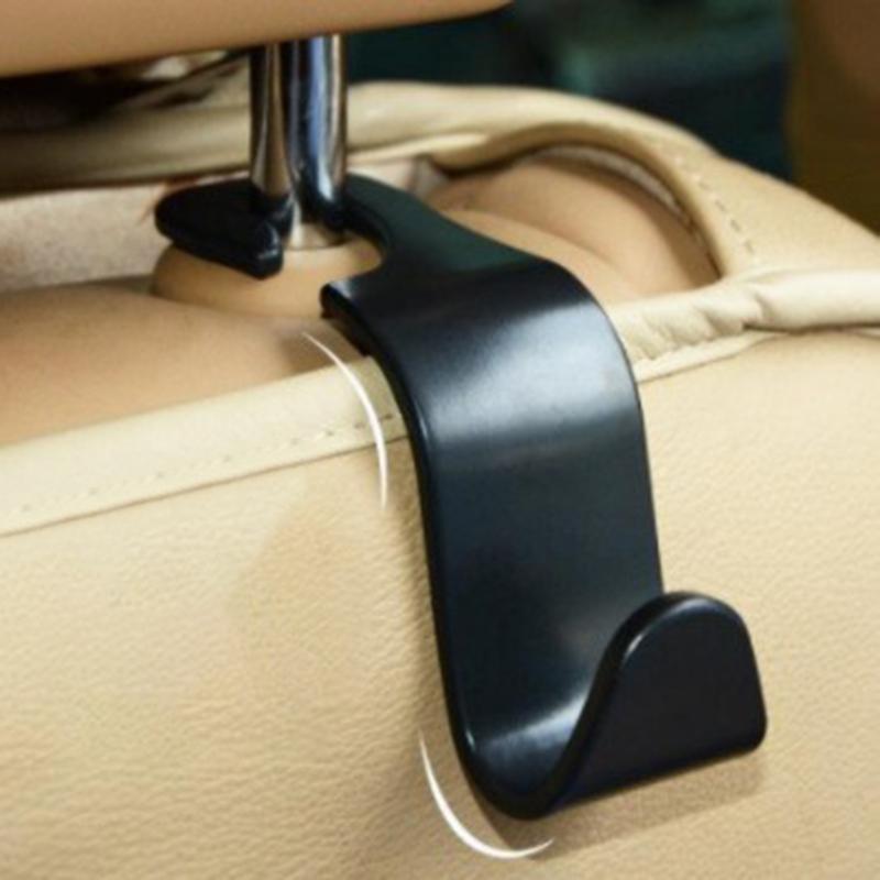 4pcs Multifunctional Car Seat Back Hook Double Head Phone Hanger Headrest Hanging Bag Storage Hanger Car Interior Accessories