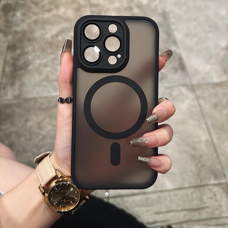 Magnetische Matt-Transparente Hülle für iPhone 17 Air 16 15 14 13 12 11 Pro Max Plus für Magsafe Kabelloses Laden Stoßfeste Abdeckung