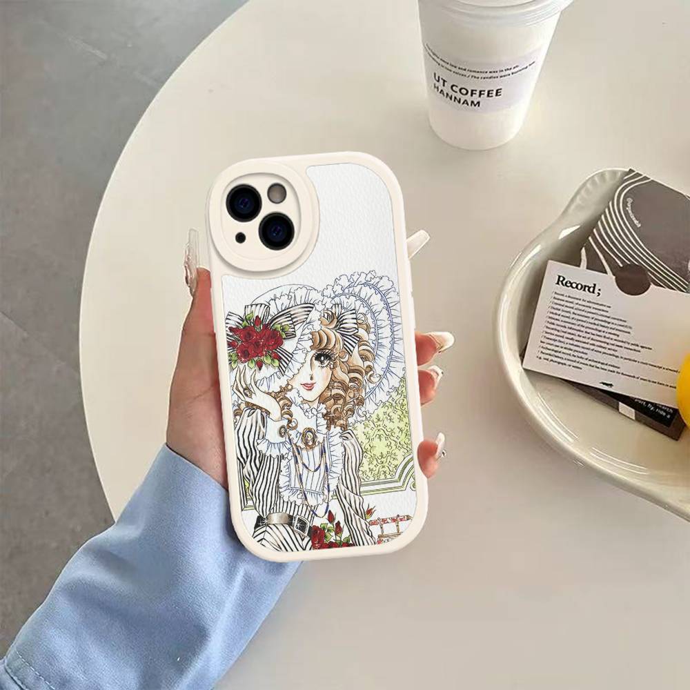 Rose Of V-Versailles Lady Oscar For IPhone 16 15 14 16E 13 12 11 Pro Max Plus Phone Leather Case