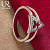 925 Sterling Silver AAA Zircon Triangle Ring Fashion Jewelry