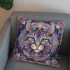 Bunte Katze Künstlerisches Muster Kissenbezüge Muster Kissenbezug Geeignet für Sofa Schlafzimmer Auto Kissenbezug