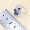 WPAITKYSRoyal Blue Zircon Silver Color Wedding Jewelry Sets Women Earrings Ring Necklace Bracelet Gift Box