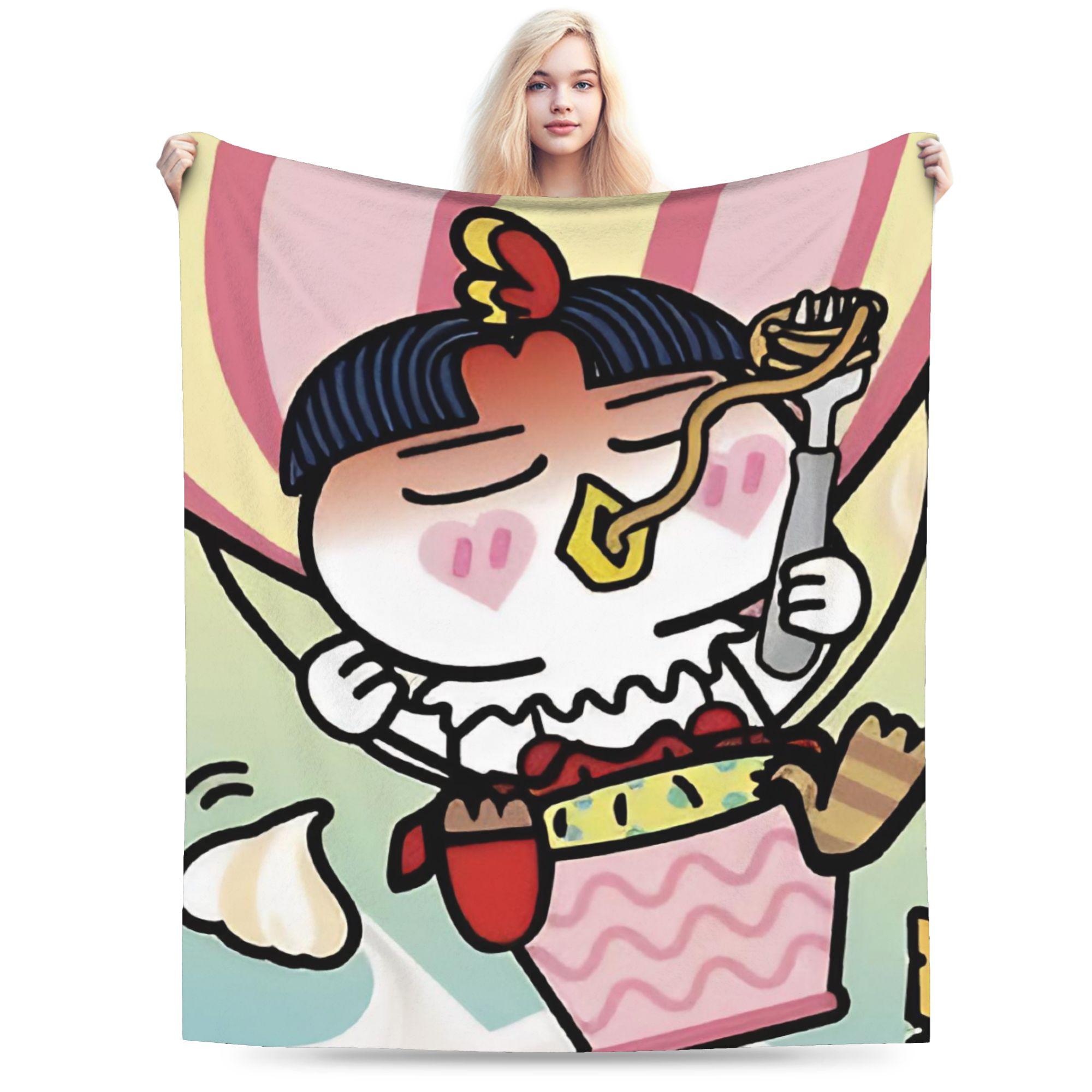 

Chicken Noodles Buldak Flannel Blanket Winter Warm Throw Blanket for Children Outdoor Funny Bedspread Sofa Bed Cover 75x90cm