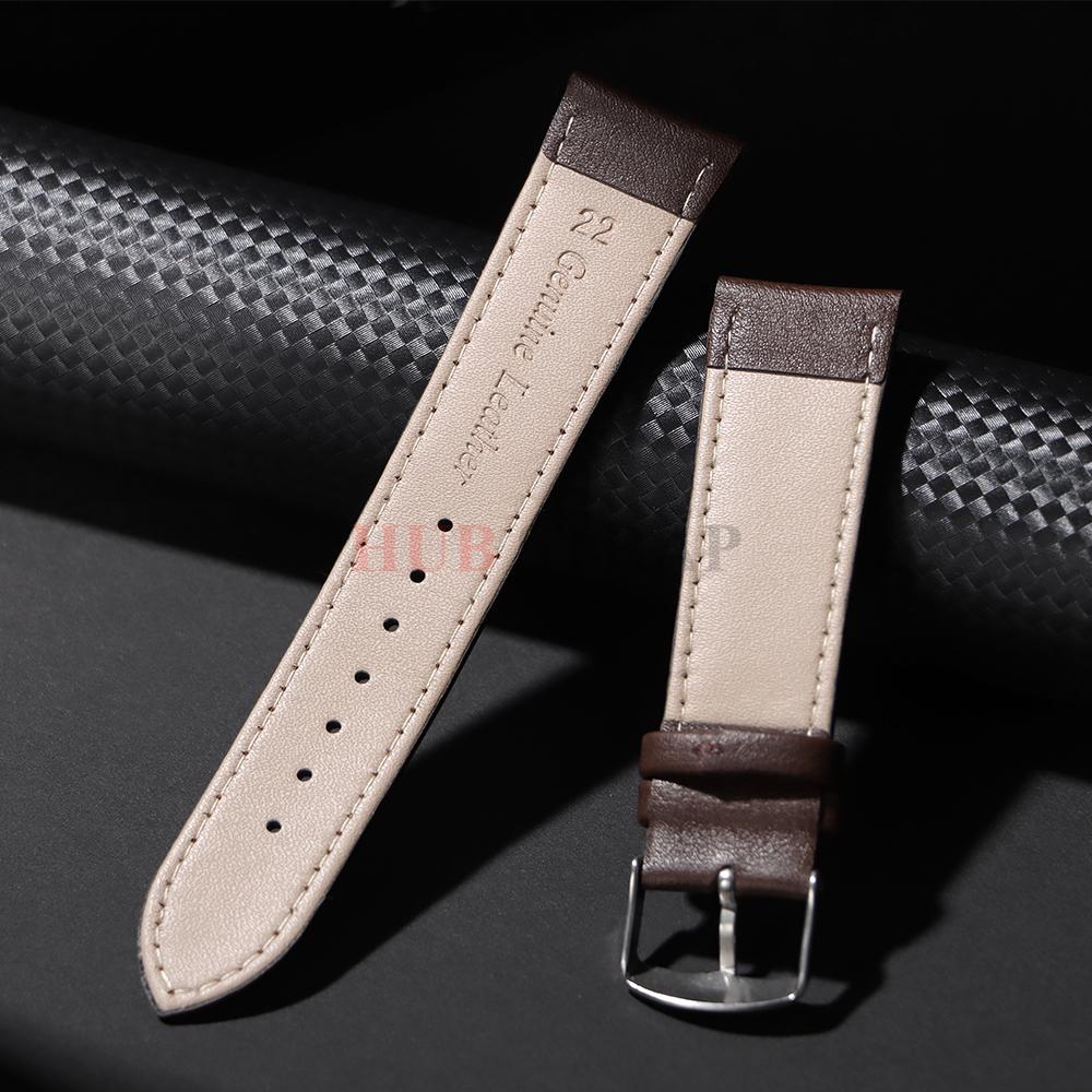 14mm 16mm 18mm 20mm 22mm 24mm Cowhide Watch Strap for Samsung Galaxy Watch 8/7/6/5/4 Smartwatch Wristband for Men Women Bracelet
