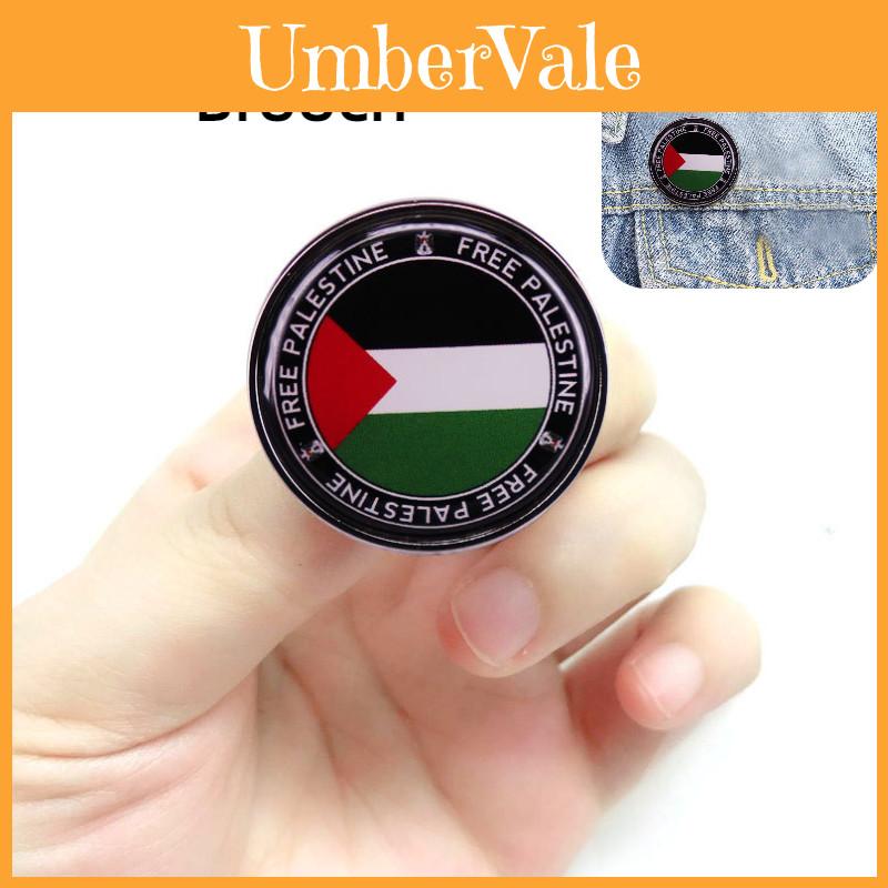 Palestinian Flag Crest Pin Elegant Alloy Accessory For Weddings And Tourism