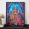 Disney Diamond Painting Disney Castle Stained Glass Art 5D DIY Rhinestone and Diamond Embroidery Cross stitch Home and Wedding Decorations