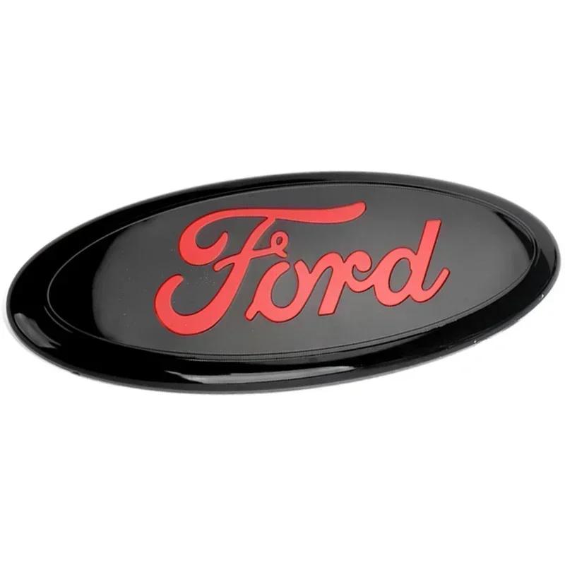 12.5X5CM Car Front Grille Hood Trunk Logo Sticker For Ford Ranger Kuga Edge Focus Mk3 Fiesta Mk7 Mondeo Mk4 S-MAX F150 Transit