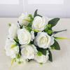 12 Heads Real Happy Silk Flower Mini Photography Photo Gift Valentine's Day Natural Flower Plastic Fake Rose Flowers Bouquet
