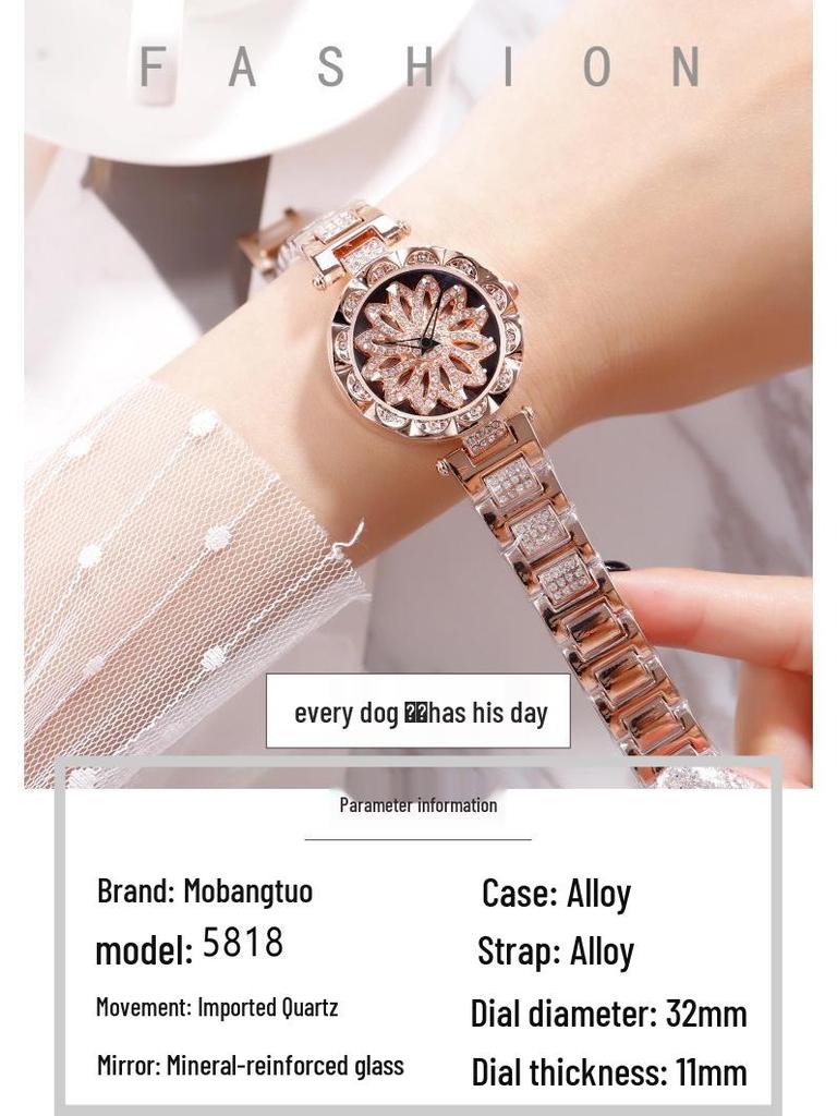 TikTok Trendy: Dámske hodinky Fortune s diamantmi, quartzové, vodotesné
