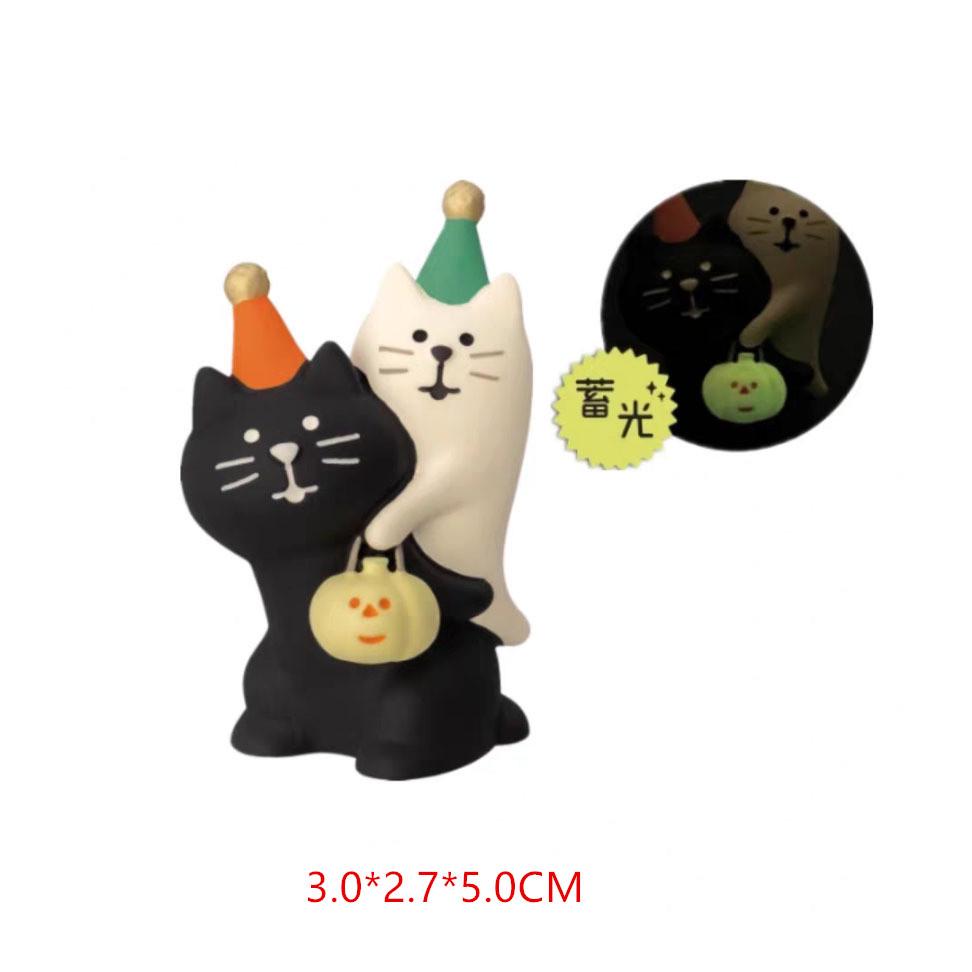 2025 Trendy Halloween Japanese Cat Resin Ornament - DIY Cartoon Desktop Decor