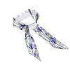 Spring flower print silk scarf women's versatile long strip narrow silk scarf pastoral art diagonal streamer tied bag ribbon