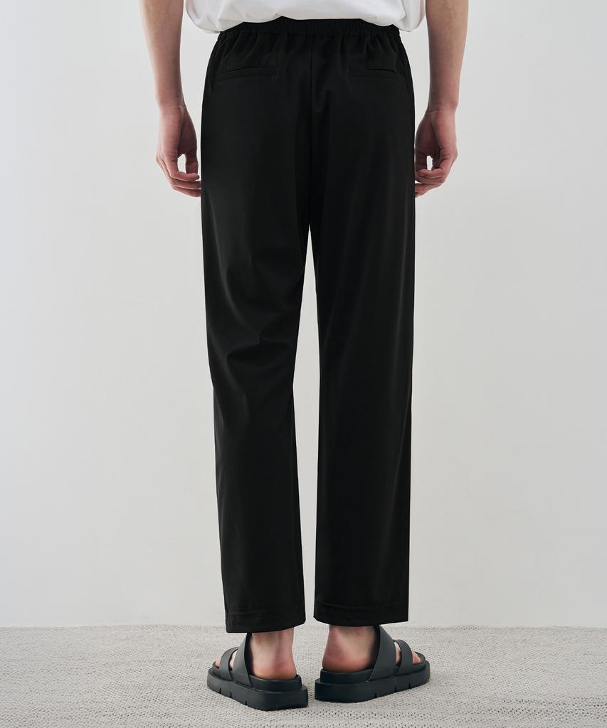DRAW FIT [Fashion Planet X Drawfit] Cooling Relaxed Tapered Elastic Waist Pants [Black]